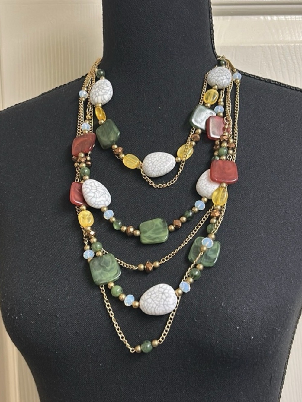 Sophia & Kate Multicolor Layered Statement Necklace and Earrings Set NWT - Picture 4 of 9